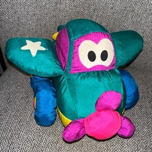 RARE 1992 Tonka Airplane Soft Plush Walkin Wheels Plush RARE HTF Works Great!